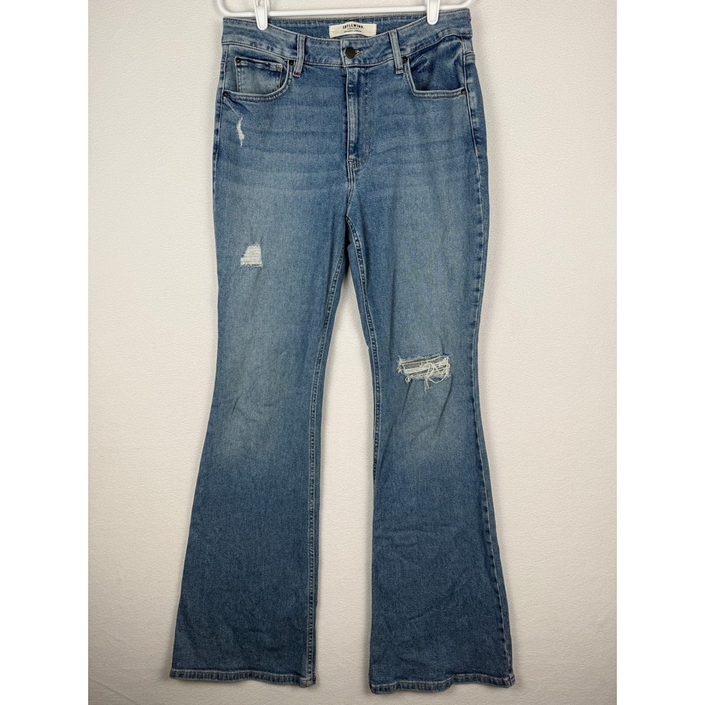 Idyllwind Outlaw Flare Jeans Womens 12/36 Blue Distressed Western Denim Cowgirl